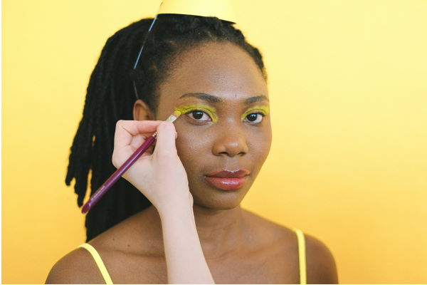 woman with eye makeup