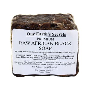 Our earths secret raw black soap